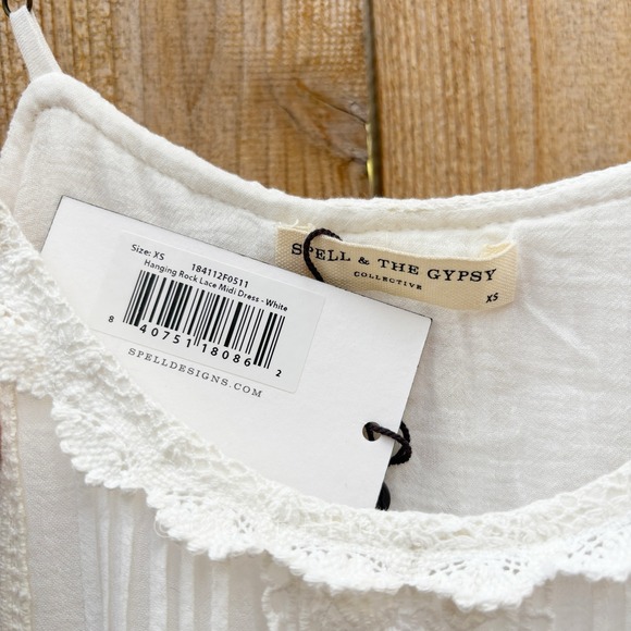 Spell & The Gypsy Collective Hanging Rock Lace Midi Dress Size XS NWT White - Picture 4 of 17